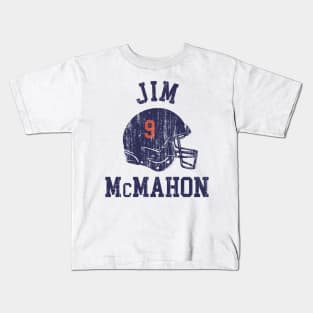 Jim McMahon Chicago Helmet Font Kids T-Shirt